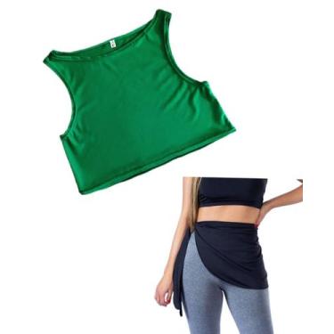 Imagem de Kit Cropped Regata liso básico + Tampa bumbum fitness - DE UMA MARIA P