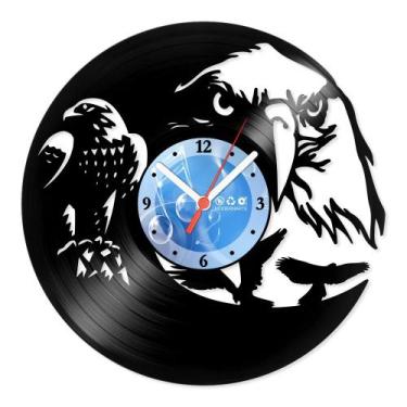 Imagem de Relógio De Parede Disco Vinil Animais - Águia Americana - VAN-186 - Mo