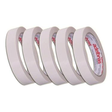 Imagem de Fita Adesiva Fina Dupla Face Transparente 18x30 Kit 5 - Adelbras