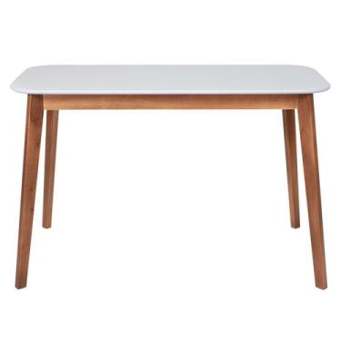 Imagem de Escrivaninha Lisboa em madeira maciça e Mdf - Bac Móveis, Natural/Bran