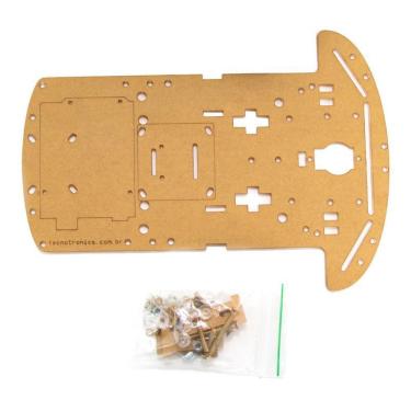 Imagem de Chassi Carro Acrilico P/ Arduino Uno Robotica Segue Faixa