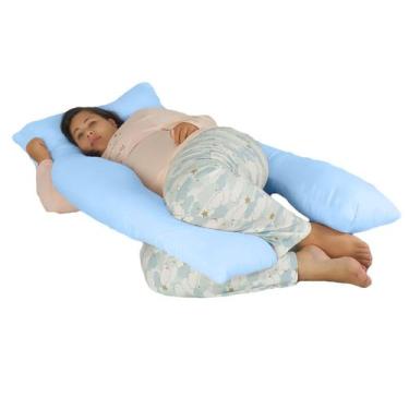 Imagem de Travesseiro Gigante Happy Line 150 x 70 cm, Azul claro