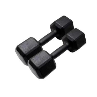 Imagem de Par De Halter Sextavado Pintado 9Kg Academia Treino Fitness - Camarx