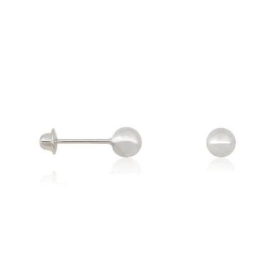 Imagem de Brinco Baby Prata 925 Bolinha 4mm Tarraxa Baby - MPJoias