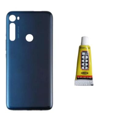 Imagem de Tampa Traseira Para Moto One Fusion Azul + Cola 3ml - inova