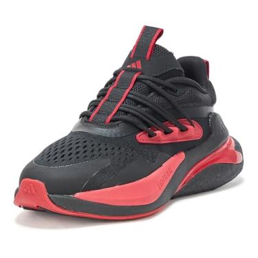 Imagem de adidas Tênis adulto unissex Alphaboost V2, Preto/Team Power Red/White, 9 Women/8 Men