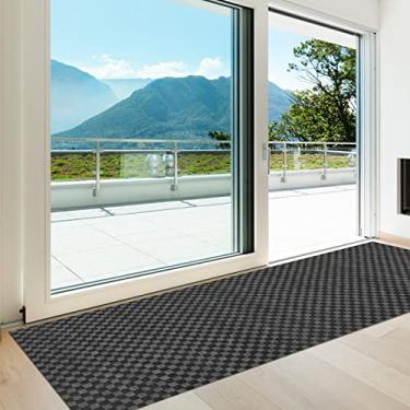 Imagem de Heyroll Tapete de Corredor Personalizado Cinza Grade 6 m x 1,22 m Antiderrapante à Prova d'Água Lavável para Piso, Entrada, Cozinha, Lavanderia, Varanda, Garagem