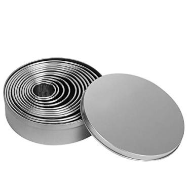 Imagem de 12 Peças Cortador de Massa Redondo de Biscoitos de Bolo de Aço Inoxidável Com Dentes, 12 Tamanhos Diferentes, Material Premium, Polimento de Espelho para Uso Doméstico, Padaria,