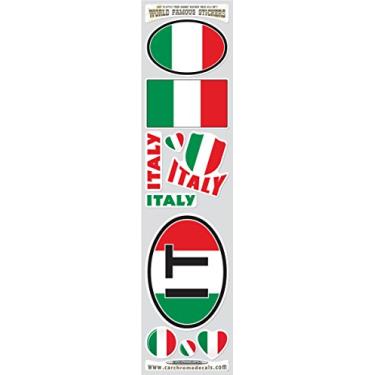 Imagem de Car Chrome Decals STS-IT Itália conjunto de 10 adesivos bandeira italiana decalques para-choque stiker carro moto laptop
