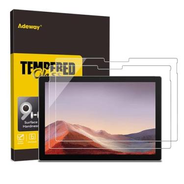 Imagem de [Pacote com 2] Adeway Microsof Surface Pro 7 Plus/Surface Pro 7/6/5/4/3 31,2 cm, ampla resistente a impactos, antirreflexo, vidro temperado HD de alta transmissão, resistente a arranhões e impressões
