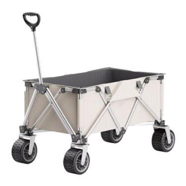 Imagem de carroça Carrinho de vagão portátil com rodas, vagão utilitário dobrável, grande capacidade, para transporte de cargas pesadas dobrável