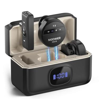 Imagem de NEEWER Microfone lapela sem fios botão kit para USB C, compatível com Android/PC/portátil, 48KHz/24Bit, faixa de transmissão longa cancelamento de ruído 24H bateria para gravação Vlog, KM18