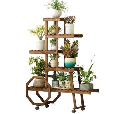 Imagem de Vaso simples prateleiras de plantas suporte de chão de sala de estar para flores, suporte criativo de varanda para flores, vaso de várias camadas