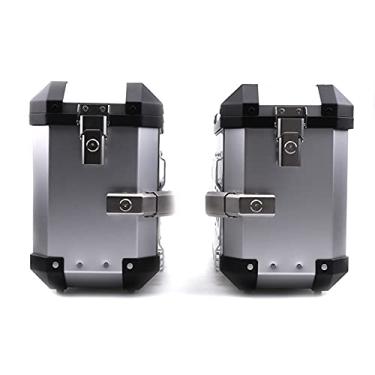 Imagem de Mala de viagem de motocicleta 36L 46L universal motocicletas laterais porta-malas de armazenamento alforjes caixa de ferramentas com trava de chave bolsas de selim estojo de viagem acessórios de motor