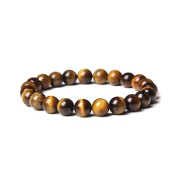 Imagem de Anjoron Pulseira feminina ametista pedra natural com contas elásticas pulseira de contas de cristal 18,8 cm com caixa de presente, One Size, Elástico, Sem Pedra Preciosa