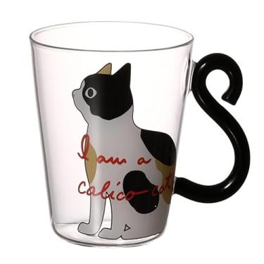 Imagem de DOPUDO Copos de chá de vidro, caneca de chá de gato de borossilicato que muda de cor com infuer e tampa, 470 g/480 ml, xícara de chá transparente para chá de folhas soltas, chá florescendo, saquinho