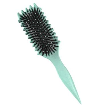 Imagem de Escova de estilo de cabelo cacheado para salão de beleza Escova de cabelo cacheado para pentear e modelar cachos masculinos e femininos Ferramentas para reduzir puxões (verde claro)