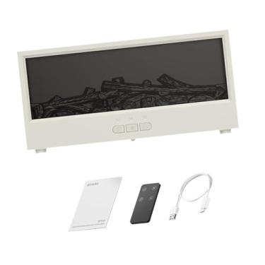 Imagem de WeiLaiKeQi Umidificador de simulada, difusor de ar de mesa, difusor de óleo essencial, 7 cores, luzes de, silencioso, lareira, umidificador de ar, Branco