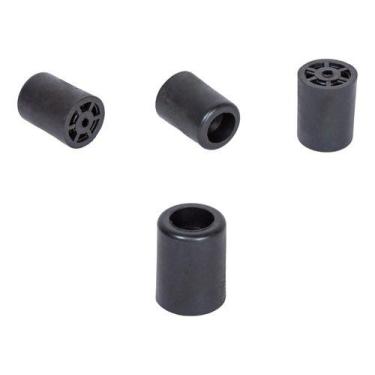 Imagem de Kit 12 Batente 1 1/4'' 32mm Pvc Preto Pe Sofa Batedor Porta - EMPÓRIO 