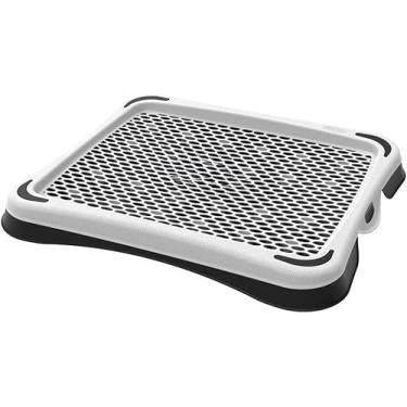 Imagem de Suporte Ergonômico para Notebook, Base Ventilada com Malha, Branco e Preto (CINZA ECO)