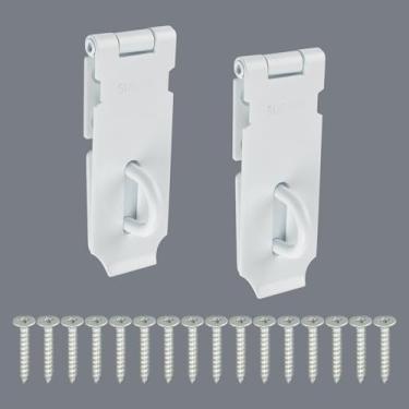 Imagem de Alise 2 peças de trava de ferrolho de porta, 10 cm SUS 304 aço inoxidável trava de segurança com parafuso de fixação para portas externas janela armário gaiola animal de estimação, MS9W-2P-4C