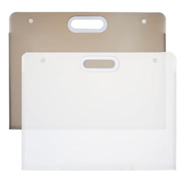 Imagem de SUPERFINDINGS 2 unidades, 2 estilos, pastas de plástico à prova d'água, alças para documentos, bolsos, carteira, pasta preta, para desenhar, fotografia, pôster, armazenamento, escritório, pastas