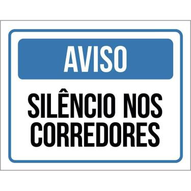 Imagem de Placa Sinalização - Aviso Silêncio Nos Corredores 36X46