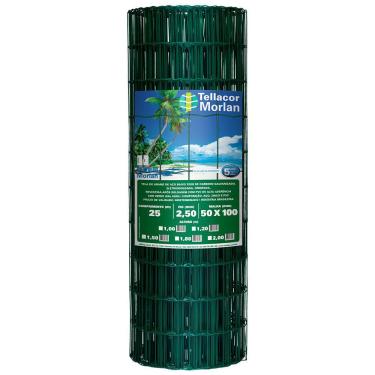 Imagem de Tela Alambrado Soldada Revestida em pvc Morlan, Verde, 2,50 mm, 1,00 x 25 metros