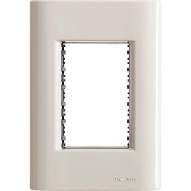 Imagem de Placa 3 Postos 4x2 Tramontina Giz Fendi Soft Touch Suporte Tramontina