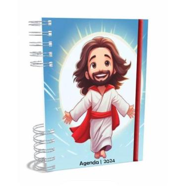 Imagem de Agenda Gospel Cristã 2024  - Jesus cute - A5 2024 - Um Versículo em To