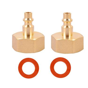 Imagem de Compressor de ar plugue de conexão rápida de 0,63 cm para mangueira de jardim GHT, adaptador de sopro para sistemas de irrigação de inverno, trailer, acampamento, encanamento externo, mangueira de jardim 2 peças (fêmea)