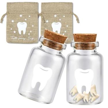 Imagem de Conjunto de bolsas Tooth Fairy com espaço livre com 2 pequenos frascos