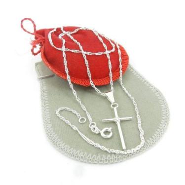 Imagem de Corrente Masculina 60Cm 1Mm Largura Folheada Prata Cr861 - Wnbijouteri