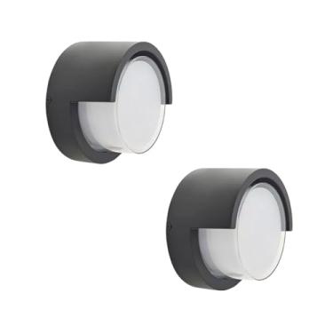 Imagem de KIT 2 Arandela Mini Iglu Quadrada LED 7W IP65 Preto 3000K – Iluminação Moderna para Áreas Internas e Externas como Muros, Paredes, Entradas