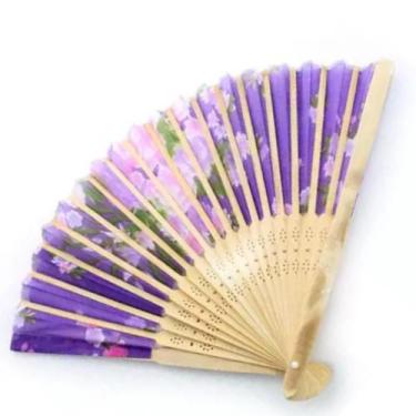 Imagem de Kit 10 Leques Japonês  Madeira Bambu Oriental Ornamental - WCAN