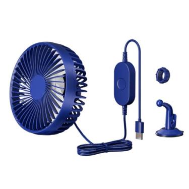 Imagem de Ioensy Ventilador de resfriamento do carro USB 12V 24V de sucção universal Montagem de 3 velocidades Ventilador de circulação de ar ajustável para veículo de, Azul