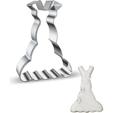 Imagem de Cortador Inox Vestido de Noiva Formatura Decoração Bolo - Udlandia