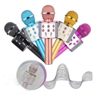 Imagem de Microfone Karaoke Bluetooth Usb Led: Conecte-Se À Alegria Da - Goldenm