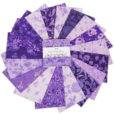 Imagem de 40 pacotes de berloques de algodão para acolchoamento, quadrados de tecido DIY, bolos gordos de quatro camadas, restos de tecido para artesanato, quadrados de colcha pré-cortados 12,7 x 12,7 cm