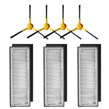 Imagem de Kit de acessórios BettaWell compatível com aspirador robótico ECOVACS DEEBOT N78 Pro - 3 filtros, 4 pincéis laterais