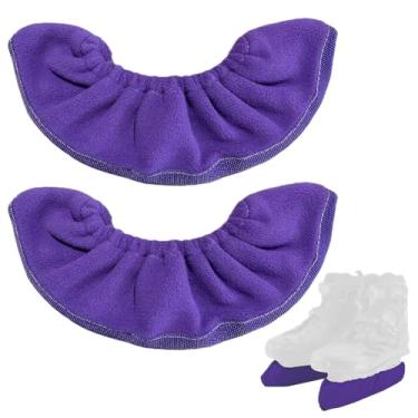 Imagem de CREATCABIN Protetores de lâmina roxos para patins de gelo de veludo, esportes, hóquei, patins, protetor de lâmina de imersão para manter seco e protegido para hóquei patinação artística mergulhadores