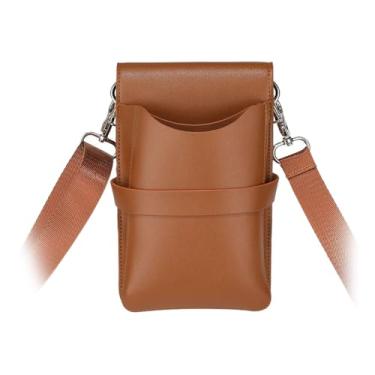 Imagem de Ysyqkn Bolsa para Tesoura de Cabelo, Bolsa para Cabeleireiro, Bolsa para Cosméticos, Bolsa para Salão de Beleza, Pochete de PU para Cabeleireiro, Bolsa com S, Marrom