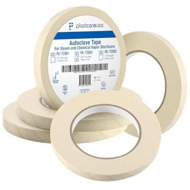 Imagem de PlastCare USA Fita De Esterilização Para Autoclave (Pacote Com 2, 3/4" X 60 Jardas) - Adesivo Seguro Esterilização, Uso Odontológico E Médico Indicadores Vapor Gás Eo