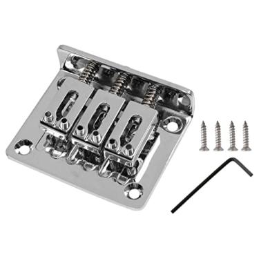 Imagem de TUOREN Ponte De Cauda Rígida Ajustável Para Violão 3 Cordas Caixa Charutos, Peças Elétricas Reposição Cromadas
