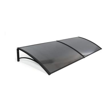 Imagem de Toldo Policarbonato 150cm x 50cm Modular Completo Para Portas e Janelas Preto Fumê Lufiara