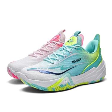 Imagem de Tênis de basquete masculino de cano baixo com solado antiderrapante e durável, calçado esportivo para quadra(Two Color,35 BR)