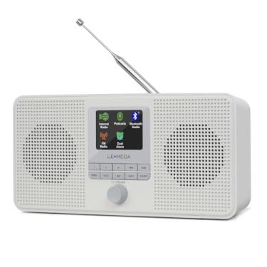 Imagem de LEMEGA Rádio de Internet WiFi estéreo IR4S, rádio digital FM, Spotify Connect, alto-falante Bluetooth, relógio de alarme duplo, 40 predefinições, saída de fone de ouvido, pilhas ou rede elétrica