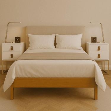 Imagem de Conjunto 2 Mesas De Cabeceira Unic 45 Moderna Base De Ferro Dourada