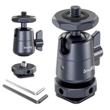 Imagem de Mini cabeça esférica SMALLRIG 2948B com parafuso 1/4 e suporte para sa