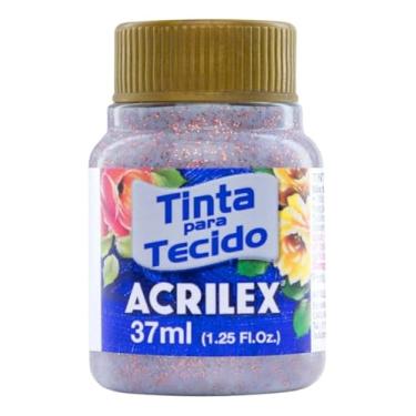 Imagem de Tintas para Tecido com Glitter Acrilex 37ml – Brilho Intenso, Alta Cobertura e Fixação a Frio para Suas Criações acabamento cintilante, alta cobertura e durabilidade superior, sendo ideais para customização de roupas, acessórios, peças decorativas e projetos artísticos em geral. (Cobre 203)